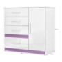 Cômoda Sapateira Vênus 1 Porta e 4 Gavetas Flex Branco/Lilás - Moval