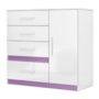 Cômoda Sapateira Vênus 1 Porta e 4 Gavetas Flex Branco/Lilás - Moval