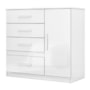 Cômoda Sapateira Vênus 1 Porta e 4 Gavetas Flex Branco - Moval