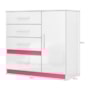Cômoda Sapateira Vênus 1 Porta e 4 Gavetas Flex Branco/Rosa - Moval