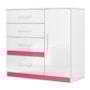 Cômoda Sapateira Vênus 1 Porta e 4 Gavetas Flex Branco/Rosa - Moval