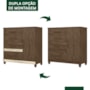 Cômoda Sapateira Vênus 1 Porta e 4 Gavetas Flex Castanho Wood/Avelã Wood com Pés - Moval