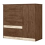 Cômoda Sapateira Vênus 1 Porta e 4 Gavetas Flex Castanho Wood/Avelã Wood - Moval