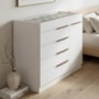 Cômoda Sevilha 1 Porta e 5 Gavetas com Porta Joias Branco – Aramóveis