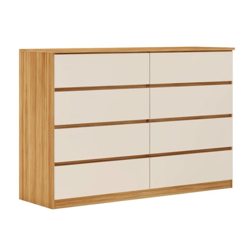 Comoda Sintra 8 Gavetas Cinamon Touch/Off White – Demóbile