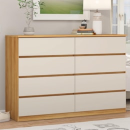 Comoda Sintra 8 Gavetas Cinamon Touch/Off White – Demóbile