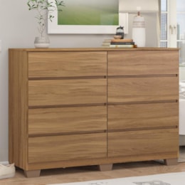 Comoda Sintra 8 Gavetas com Pés Amêndola Touch – Demóbile
