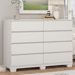 Comoda Sintra 8 Gavetas com Pés Branco – Demóbile