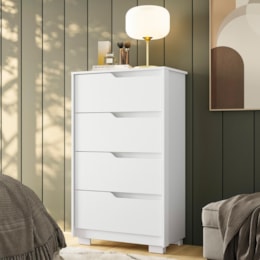 Cômoda Sole 4 Gavetas Branco Fosco - Móveis Albatroz Cômoda Sole 4 Gavetas Branco Fosco - Móveis Albatroz