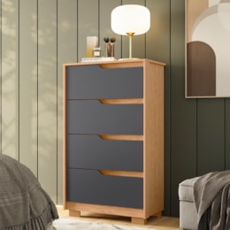 Cômoda Sole 4 Gavetas Freijó/Titanium - Móveis Albatroz Cômoda Sole 4 Gavetas Freijó/Titanium - Móveis Albatroz