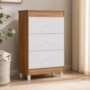 Cômoda Ternura 3 Gavetas Nature/Branco - Peternella Móveis