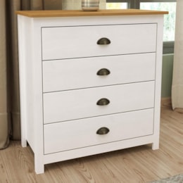 Cômoda Topázio 4 Gavetas Branco/Freijó - Finestra Móveis Cômoda Topázio 4 Gavetas Branco/Freijó - Finestra Móveis