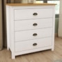 Cômoda Topázio 4 Gavetas Branco/Freijó - Finestra Móveis
