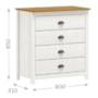 Cômoda Topázio 4 Gavetas Branco/Freijó - Finestra Móveis