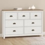 Cômoda Topázio 7 Gavetas Branco/Freijó - Finestra Móveis 