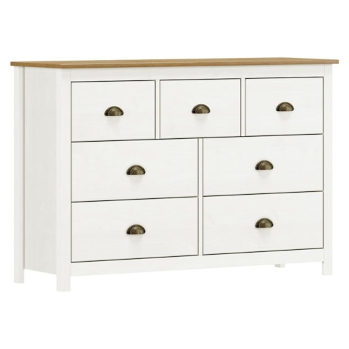 Cômoda Topázio 7 Gavetas Branco/Freijó - Finestra Móveis 