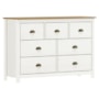 Cômoda Topázio 7 Gavetas Branco/Freijó - Finestra Móveis 