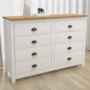 Cômoda Topázio 8 Gavetas Branco/Freijó - Finestra Móveis