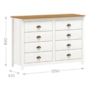 Cômoda Topázio 8 Gavetas Branco/Freijó - Finestra Móveis