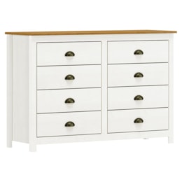 Cômoda Topázio 8 Gavetas Branco/Freijó - Finestra Móveis