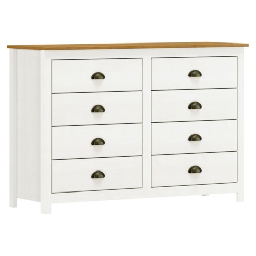 Cômoda Topázio 8 Gavetas Branco/Freijó - Finestra Móveis