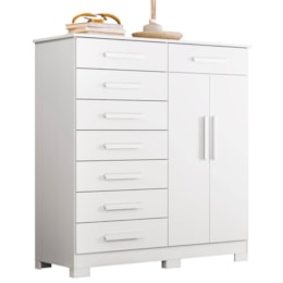 Cômoda Verona 2 Portas e 8 Gavetas Branco - Móveis Albatroz