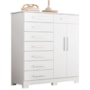Cômoda Verona 2 Portas e 8 Gavetas Branco - Móveis Albatroz