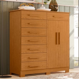 Cômoda Verona 2 Portas e 8 Gavetas Cinamomo - Móveis Albatroz