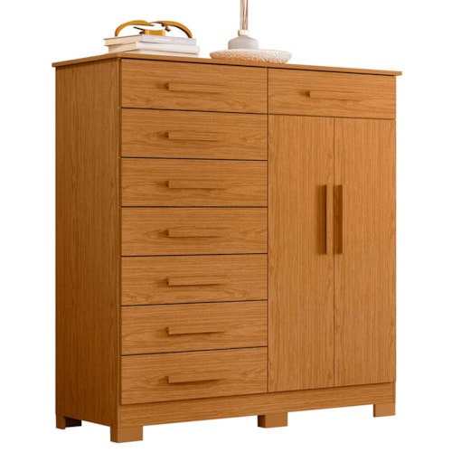 Cômoda Verona 2 Portas e 8 Gavetas Cinamomo - Móveis Albatroz