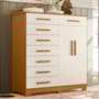 Cômoda Verona 2 Portas e 8 Gavetas Cinamomo/Off White - Móveis Albatroz