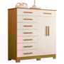 Cômoda Verona 2 Portas e 8 Gavetas Cinamomo/Off White - Móveis Albatroz