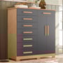 Cômoda Verona 2 Portas e 8 Gavetas Freijó/Titanium - Móveis Albatroz