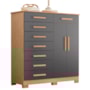 Cômoda Verona 2 Portas e 8 Gavetas Freijó/Titanium - Móveis Albatroz
