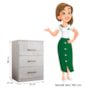 Cômoda Vitória 3 Gavetas - Moval Branco