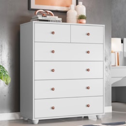 Cômoda Vittoria 6 Gavetas Branco - Móveis Albatroz Cômoda Vittoria 6 Gavetas Branco - Móveis Albatroz