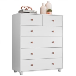 Cômoda Vittoria 6 Gavetas Branco - Móveis Albatroz Cômoda Vittoria 6 Gavetas Branco - Móveis Albatroz