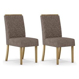 Conjunto 2 Cadeiras Adore Nature/Marrom Amêndoa - Móveis Henn