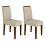 Conjunto 2 Cadeiras Amanda Castanho/Bege - PR Móveis  