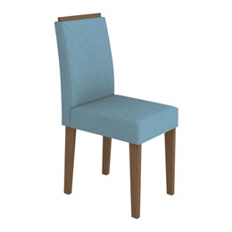 Conjunto 2 Cadeiras Amanda Imbuia/Azul Claro - PR Móveis  