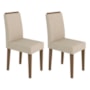 Conjunto 2 Cadeiras Amanda Imbuia/Bege - New Ceval