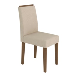 Conjunto 2 Cadeiras Amanda Imbuia/Bege - New Ceval