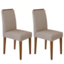 Conjunto 2 Cadeiras Amanda Imbuia/Bege - New Ceval 