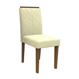 Conjunto 2 Cadeiras Amanda Imbuia/Bege - PR Móveis 