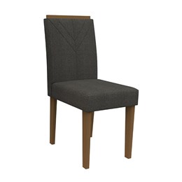 Conjunto 2 Cadeiras Amanda Imbuia/Cinza Escuro - PR Móveis 