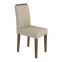 Conjunto 2 Cadeiras Amanda Imbuia/Linho Marrom Claro - PR Móveis  