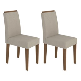 Conjunto 2 Cadeiras Amanda Imbuia/Marrom Claro - PR Móveis  