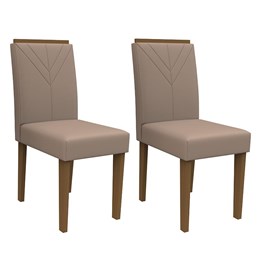 Conjunto 2 Cadeiras Amanda Imbuia/Marrom - PR Móveis 