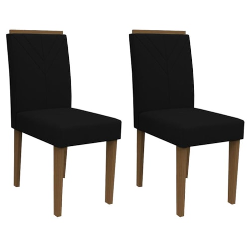 Conjunto 2 Cadeiras Amanda Imbuia/Preto - New Ceval