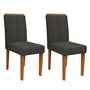 Conjunto 2 Cadeiras Amanda Ipê/Cinza Escuro - PR Móveis 