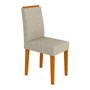 Conjunto 2 Cadeiras Amanda Ipê/Linho Marrom Claro - PR Móveis 
